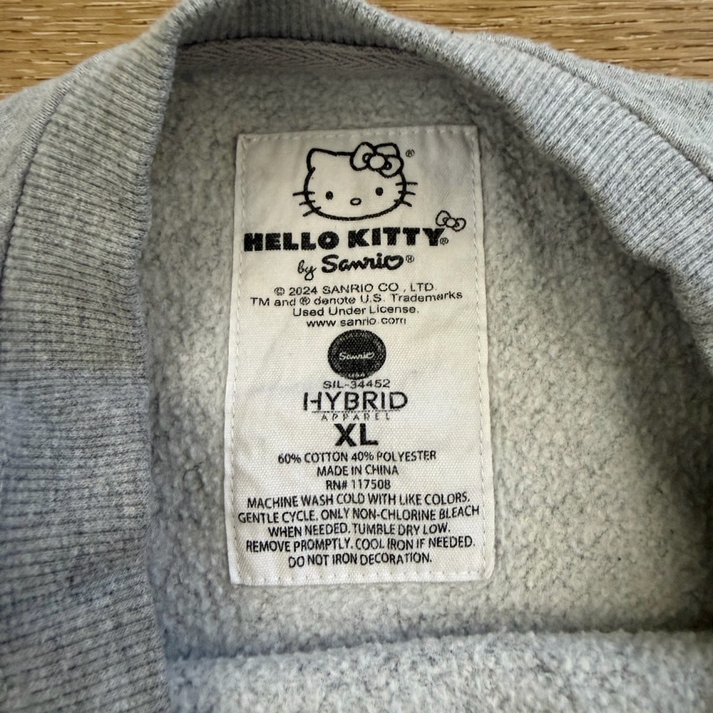 Hybrid Apparel Gray Hello Kitty Crewneck with Pink & Red Accents - Picture 3 of 5